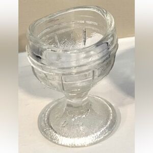 Elegant Clear Glass Eye Cup Barrel Style Approx 2-1/2” Tall